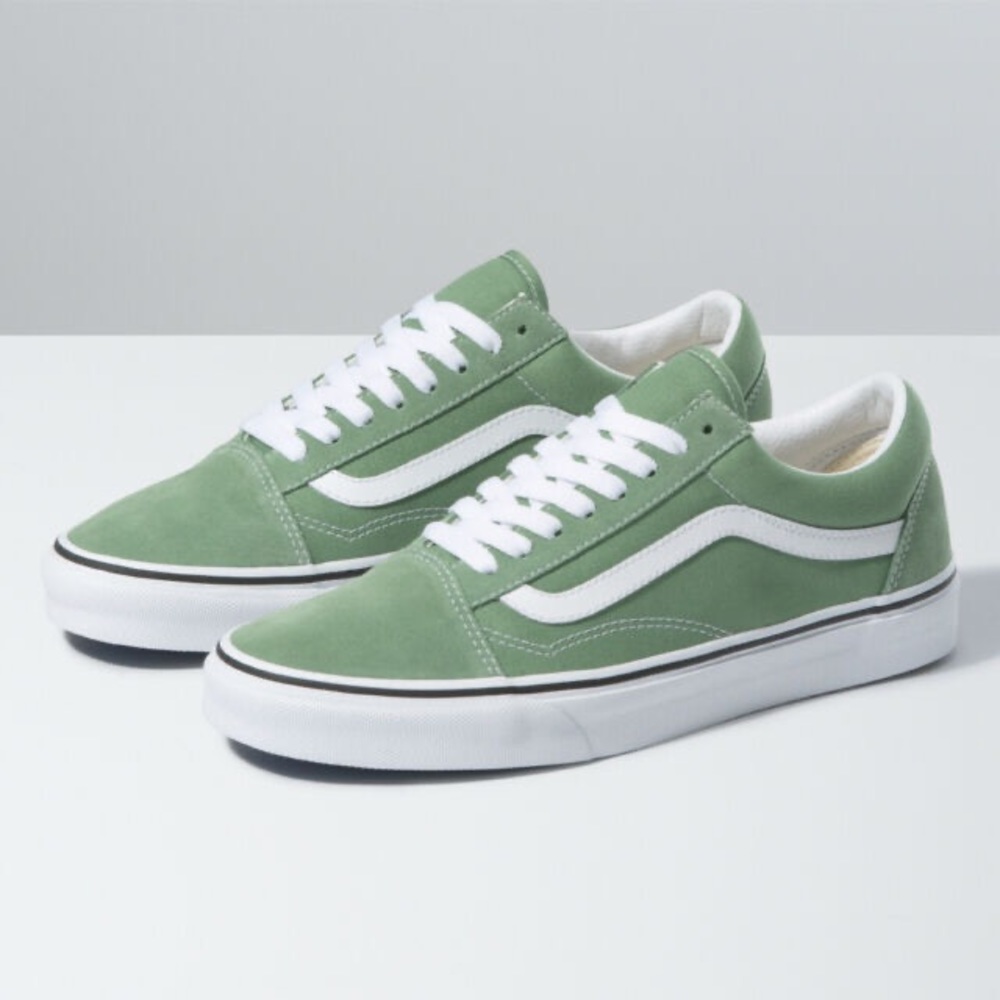 Old Skool Shale Green Vans Off The Wall